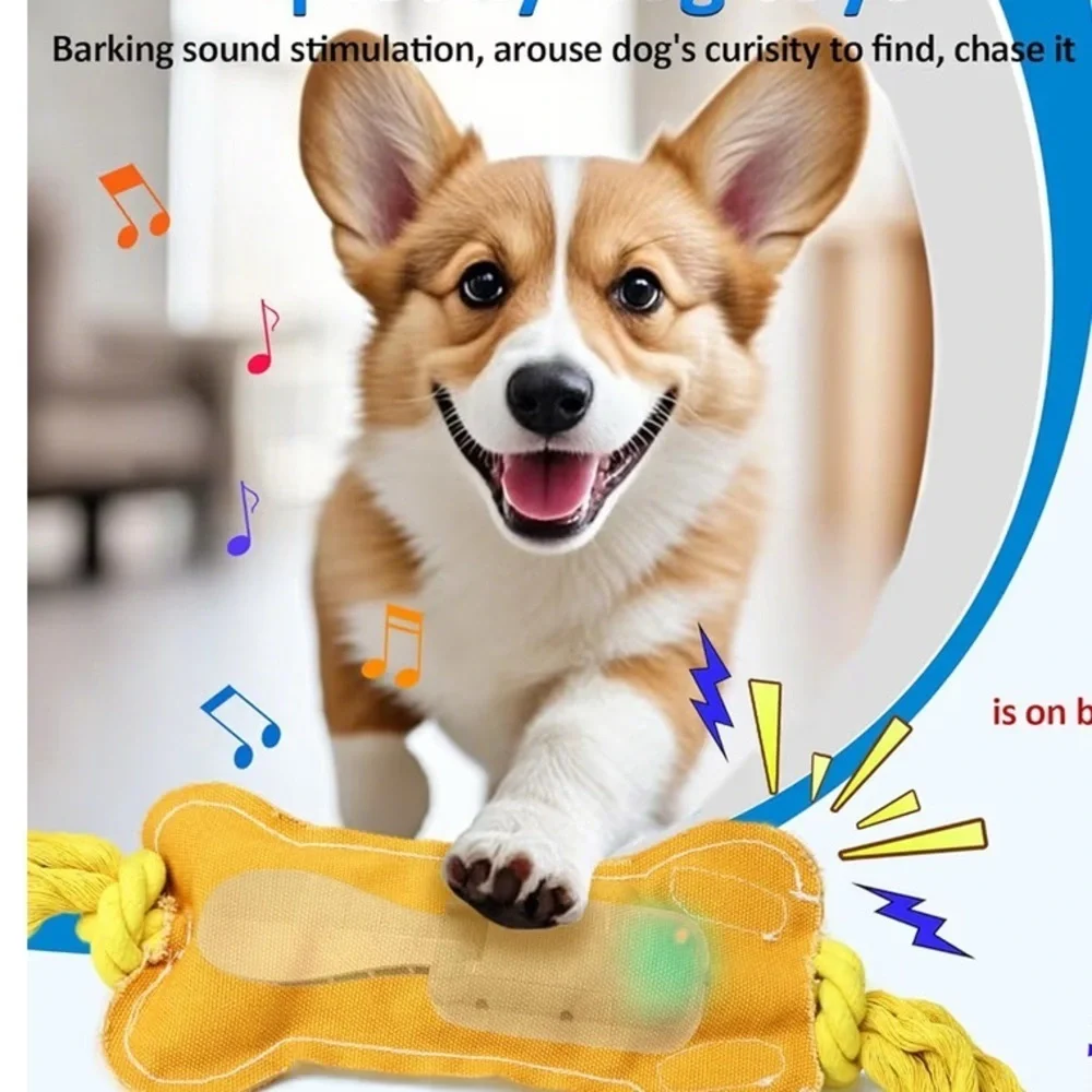 NEW Interactive Dog Toys Wiggles Tails with Squeaky, Motion Activated Dog Toy